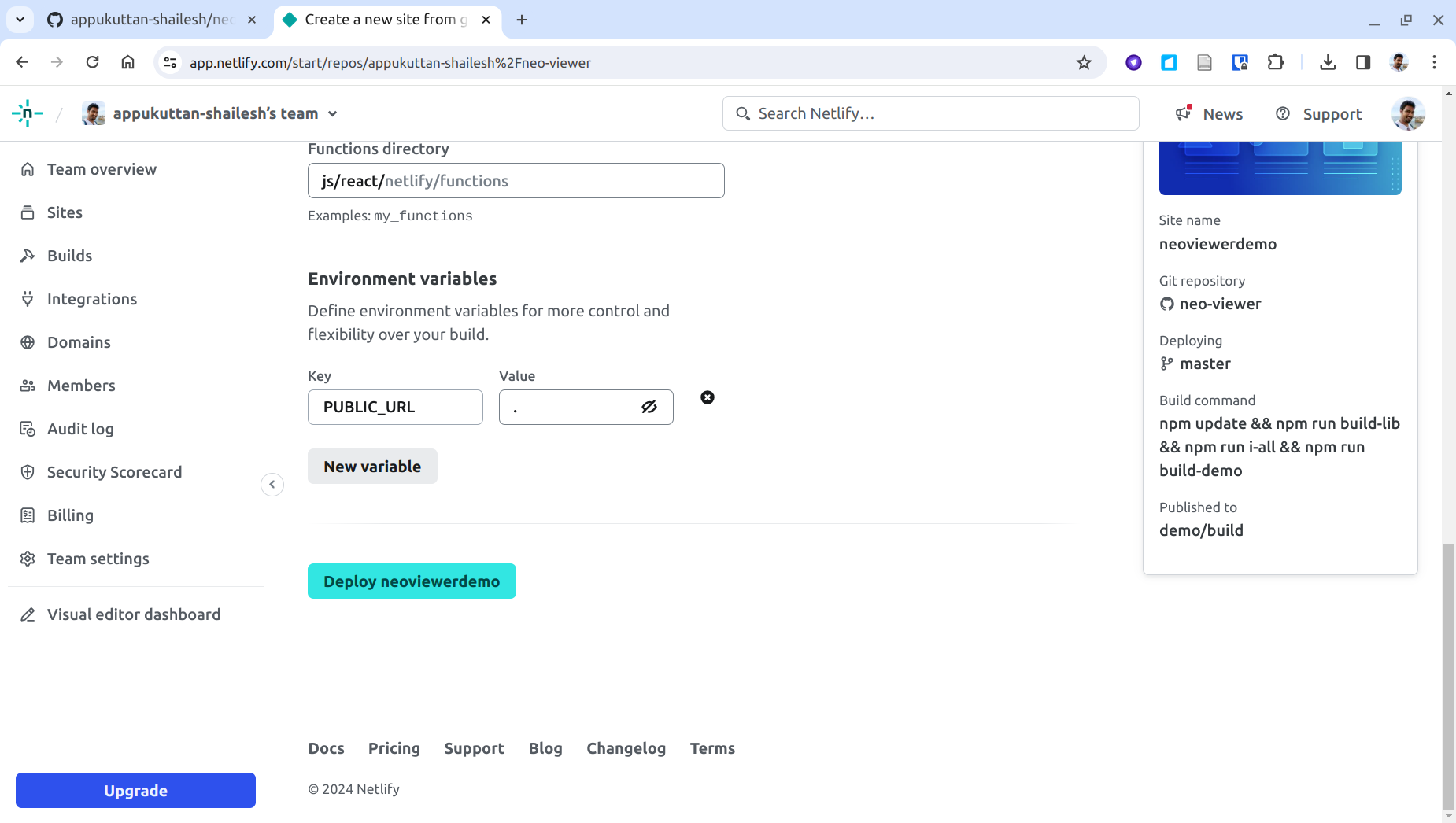 Deploy app